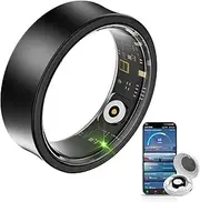 Smart Ring 2.0 Health Management, Independent Charging Compartment, Compatible with Android/iPhone, Multiple Sports Modes, 7 Data Measurement Functions, ATM10 Waterproof (AI Black, 11)