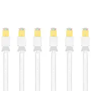 6x Cruxtec CAT8 40GbE SF/FTP Triple Shielding PoE Ethernet Cable 2m White