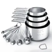 Stainless Steel Measuring Cups & Spoons Set, Cups and Spoons,Kitchen Gadgets ...