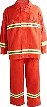 Fire Resistant Safety Suit, Orange Waterproof Fireproof Fire Retardant Coverall with Reflective Strips, -20℃ to 200℃, Heat Insulation Jacket and Pants for Emergency (XXXL)