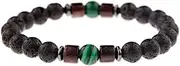 [IBOWZ] Crystal Bracelet Bead Bracelets Chakra Bracelets for Women, 7 Chakra Natural Green Tourmaline Beads Lava Stone Elastic Born Bangle Lover Jewelry Pray Yoga Energy Reiki Charm Jewellery Gift F