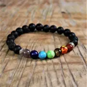Lava Stone Mala style chakra bracelet