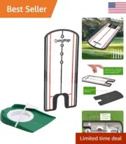Portable Golf Putting Alignment Mirror with Hole Cup - Swing Training Aid