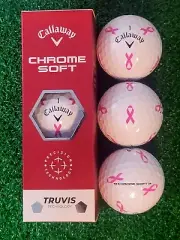 Callaway Chrome Soft Truvis Pink Ribbon Breast Cancer Golf Balls - 1 or 3 balls