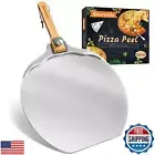 Pizza Peel 12 inch Aluminum Pizza Spatula,Upgraded Apple Shaped Pizza Paddle