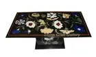48" x 24" marble Table Top semi precious multi stones inlay With marble Stand