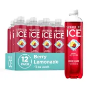 , Berry Lemonade Sparkling Water, Zero Sugar Flavored Water, with Vitamins an...