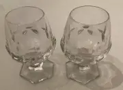 2 VILLEROY BOCH Mars 2000 Crystal Glass Brandy Cognac Cordial Snifter 4.25”