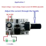 DC 6-24V 20W Adjustable Brightness LED Driver PWM Controller DC-DC Step-down