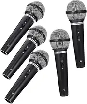Toddmomy 5Pcs Simulation Microphone Prop Fake Microphone for Pretend Play Stage Performance and Cosplay for Birthday Parties and Creative Play