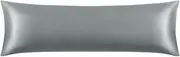 1PC Satin Body Pillowcase for Hair and Skin, Luxurious and Silky Pillow case 20x54 Inches (1 x Body (20 x 54 Inches), Dark Grey)