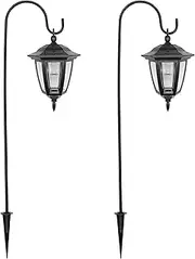 Maggift 26 Inch Hanging Solar Lights Dual Use Shepherd Hook Lights with 2 Shepherd Hooks Outdoor Solar Coach Lights 2 pack