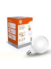GE 7.6W Glass Opal Dimmable LED G95 ES Globe in Warm White