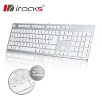 在飛比找PChome24h購物優惠-i-rocks IRK01-WNSL 巧克力超薄鏡面鍵盤(銀