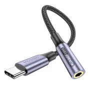MOSWAG USB Type C to 3.5mm Headphone Jack Adapter, Audio 1pack, Nylon Braided