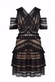 Thurley flamenco black and gold size 8 dress new with tags