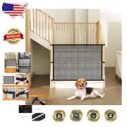 Child & Pet Stair Safety Gate - Adjustable Mesh Barrier, Banister to Banister