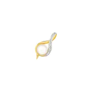 9ct Gold Cultured Freshwater Pearl & Diamond Slider Pendant in White