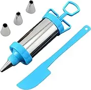 Cake Decorating Piping Tools, Stainless Steel Cake Decorating GunWith Scraper Set, Cake Cream Syringe Baking Tools, Piping Tips Set for Decorating Cakes, Pastries & Cupcakes