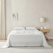 Natural Home Flax Linen Sheet Set Dove Grey (Single, King Single, Double, Queen, King, Super King)
