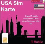 Prepaid SIM Card - Unlimited Internet Data USA, 5GB Free Roaming Canada and Mexico - Unlimited Calls & Texts