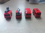 48 Pcs Mini Pullback Fire Truck Toy Small Pull Back Firetruck Plastic Fire Engine Toy Trucks Firefighter Birthday Party Supplies, Fireman Favors Goodie Bag Fillers, 4 Styles