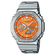 NEW Casio G-Shock G-Steel METALLIC Silver/Orange Ana-Digi Mens Watch GM2110D-4A
