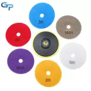Fit For Concrete Stone Polishing 7 Pack 4Inch Diamond Polishing Pads Wet/Dry Set