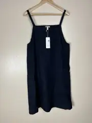 Eileen Fisher S Denim Jean Dress Soft Cotton Blue Jumper Midi Peasant Sleeveless