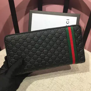 全新 現貨全新Gucci 古馳男士皮夾 真皮長夾 手拿包 零錢包 多卡位 十字紋 男用長夾 情侶拉鏈錢包 女款皮夾