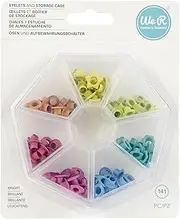 [We R Memory Keepers] Storage Crop-A-Dile-Eyelets and Case-Bright, 141 Pieces, Storage Case Rectangular Clear Storage Case Craft Orginization Crop-A-Dile Storage Container