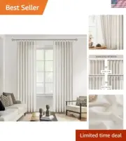 Elevate Your Living Space with Natural Semi-Sheer Pinch Pleat Curtains 42"x108"