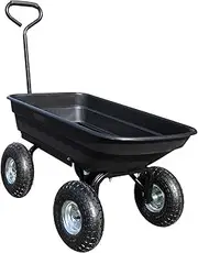 Fenteer Wheelbarrow Garden Cart Transportation 4 Wheels 771lbs Wagon Cart Garden Wagon for Farm Gardening Construction Yard Outdoor