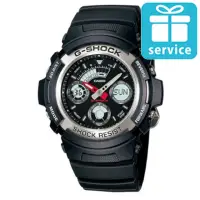 在飛比找momo購物網優惠-【CASIO】G-SHOCK 實用運動風雙顯指針錶(AW-5