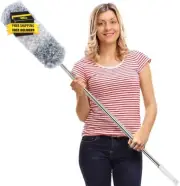 Microfiber Feather Duster Extendable Duster with 100 Inches Extra Long Pole, Ben