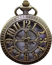 [BESTYASH] 1pc Round Pocket Watch Para Hombre Watches for Men Personalized Watch Retro Digital Fob Watch Men Watches Vintage Watch Men Chain Quartz Pocket Watch Rainbow Pocket Watch Unique