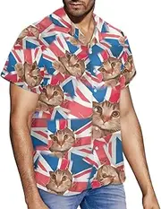 [Dajingkj] Hawaiian Shirt for Men Boys Funny Short Sleeves Shirts Casual Button Down Summer Aloha Beach Shirts with Pockets
