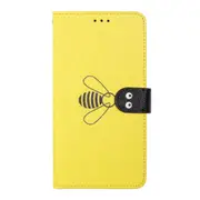 For Moto G7 Silk Texture Bee Pattern Horizontal Flip Leather Case with Holder & Card slots & Wallet & Photo Frame(Yellow)