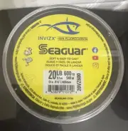 SEAGUAR INVIZX 100% Fluorocarbon Line 20lb/600yd Día.016”/.405mm