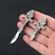 Mini EDC Titanium Folding Knife Pocket Outdoor Multi Tools Pendant Keychain