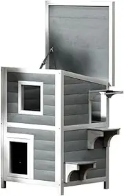 Pet Cat House Outdoor Shelter Rabbit Hutch Wooden Condo Small Dog Enclosure
