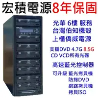 在飛比找PChome24h購物優惠-宏積 COPYKING 建興1對7DVD光碟拷貝機僑威電源8