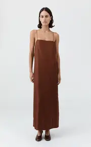 [St. Agni] Cami Silk-Twill Slip Maxi Dress