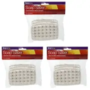 3x Homeleisure Plastic Kitchen/Bathroom Soap Saver Holder Tidy Organiser White
