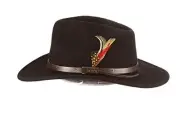 Classico Men's Crushable Felt Outback Hat Large Black