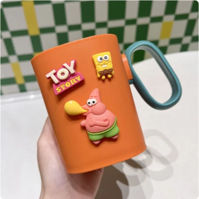 Cartoon SpongeBob C Children Girl Boy Cup Wash Cup Creative Couple 400mL