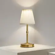 5w Led Cordless Lamps Rechargeable,3000mah Battery Operated Table Lamp,3000k 2 Level Dimmable Cordless Mini Lamp,No Wire Antique Brass Lamp,Cordless Lamps for Tables (H11.4, Gold)