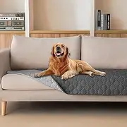 gogobunny 3X Stronger Waterproof Pet Blanket, Scratch Proof Furniture Protector for Dogs Cats, Reversible Cover 30x70 Inch, Dark Grey/Light Grey
