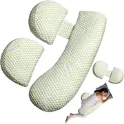 Bolloco Pregnancy Pillow, Maternity Pillow for Sleeping, Soft Baby Bub Maternity Pillow with Detachable & Adjustable Pillow Cover, Pregnancy Body Pillow Support Legs, Back, Belly, HIPS