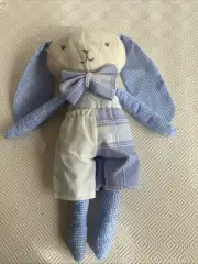Handmade Stuffed Blue Rabbit - Very Cute - Lovely For Kids Room Decor